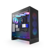 Computer case with RGB lighting on a white background