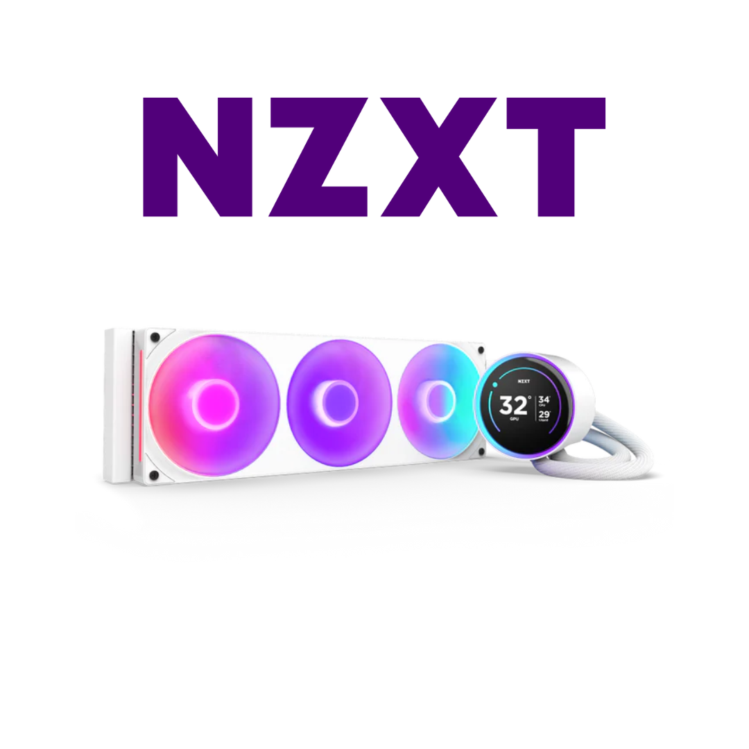 NZXT Kraken Elite RGB 360 - RL-KR36E-W1-360mm AIO CPU Liquid Cooler - Customizable 2.36_ LCD Display for Images, Performance Metrics - High-Performance Pump - 3 x F120 RGB Core Fans - White