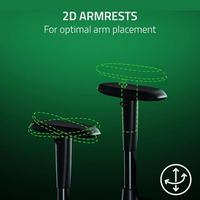 Black 2D armrests with green highlighting on a green background
