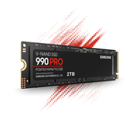 SAMSUNG 990 PRO SSD 2TB PCIe 4.0 M.2 2280 Internal Solid State Hard Drive, Seq. Read Speeds Up to 7,450 MB/s for High End Computing, Gaming, and Heavy Duty Workstations