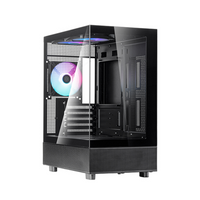 Computer case with RGB lighting on a white background