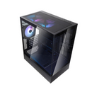 SilverStone Lucid 04 black Micro ATX gaming chassis with panoramic tempered glass side panel