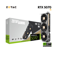 ZOTAC RTX 5070 Ti SOLID SFF OC graphics card featuring 16GB GDDR7, dual-fan low-profile cooling, DLSS 3, and ray tracing for compact gaming builds.